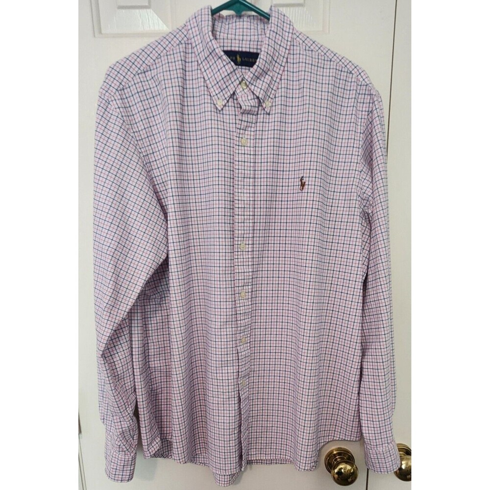 Ralph Lauren Check Oxford Shirt Button Down Long Sleeve Men's Size XL